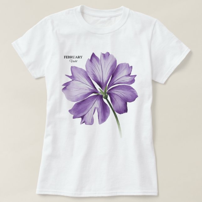 Camiseta Flor de Aniversário do Fevereiro: Presente Persona (Frente do Design)
