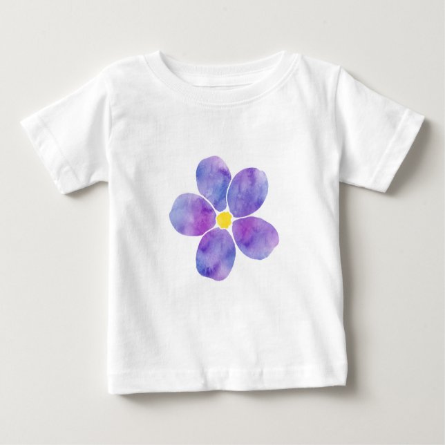 Camiseta 'Flor de Aquarela Roxa 2'  (Frente)