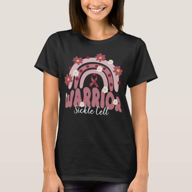 Camiseta flor de arco-íris alveolado (Frente)