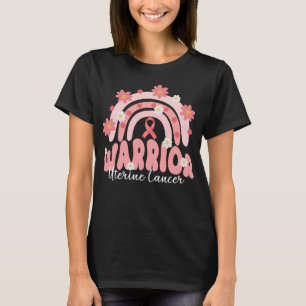 Camiseta flor de arco-íris cancer guerreiro uterino