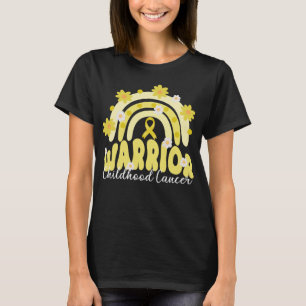 Camiseta flor de arco-íris de cancer guerreiro de infância