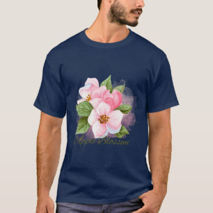 Camiseta Flor de Árvore de Maçã do Estado de Arkansas Aquar