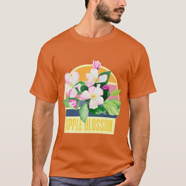 Camiseta Flor de Árvore de Maçã do Estado do Arkansas Aquar (Frente)