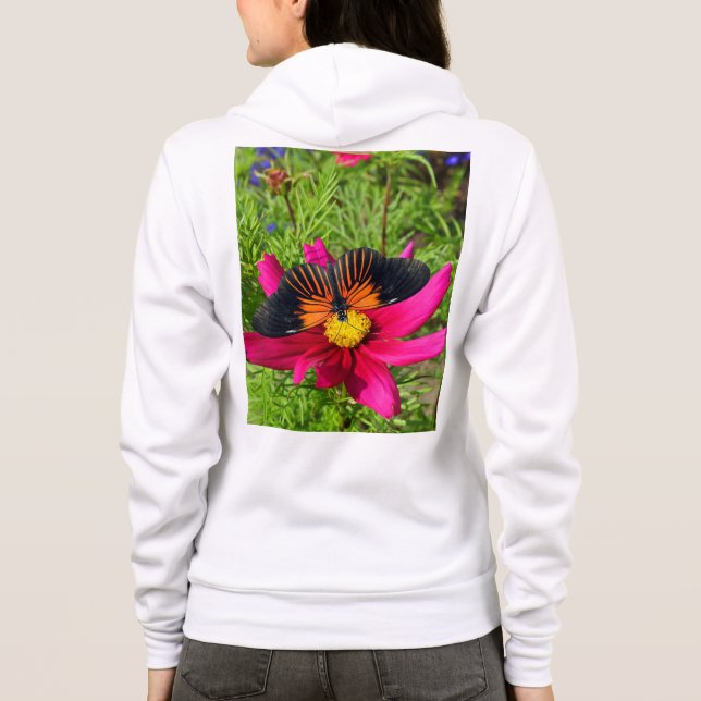 Camiseta flor de áster mexicano com uma Doris Longwing (Verso)