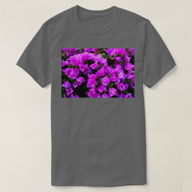 Camiseta Flor de bougainvillea roxa 3 (Frente do Design)
