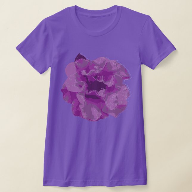 Camiseta Flor de Camélia Roxa Moderna (Postura )