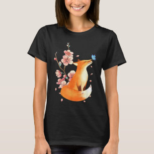 Camiseta Flor de Cerejeira Japonesa Vintage da Raposa