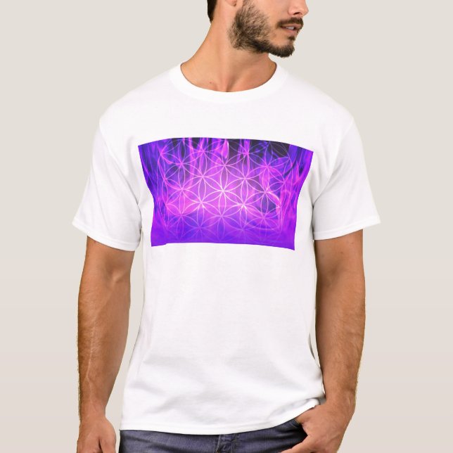 Camiseta Flor de chama violeta da vida (Frente)