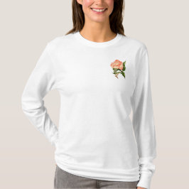 Camiseta flor de cor rosa de pêssego
