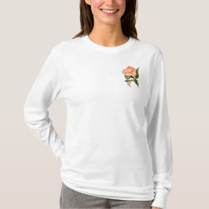 Camiseta flor de cor rosa de pêssego