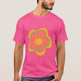 Camiseta Flor de Cosmos Psicodélico Linhado
