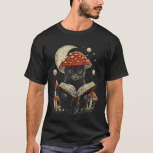 Camiseta Flor de Cottagecore Verão Acampamento Hippie Gato