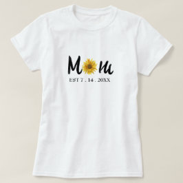 Camiseta Flor de Data de Nascimento da Nova Mãe Moderna