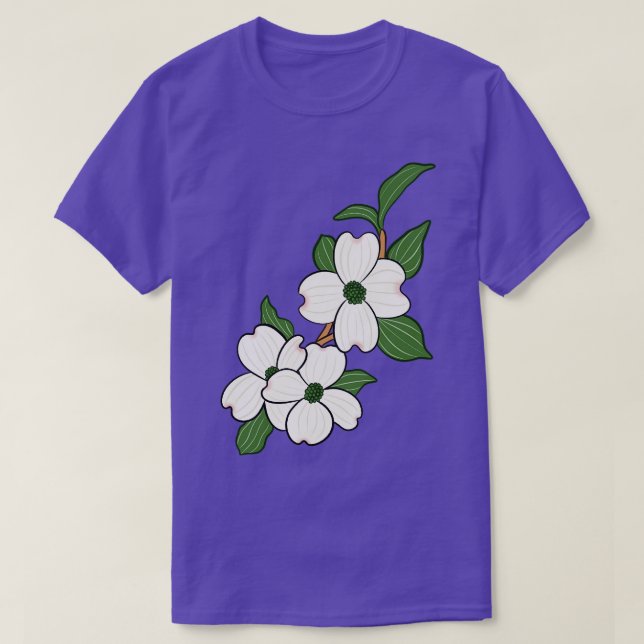 Camiseta Flor de Dogwood no Estado da Carolina do Norte (Frente do Design)