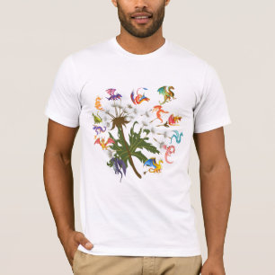 Camiseta Flor de Dragão Dandelion, Amante de Dragão unissex
