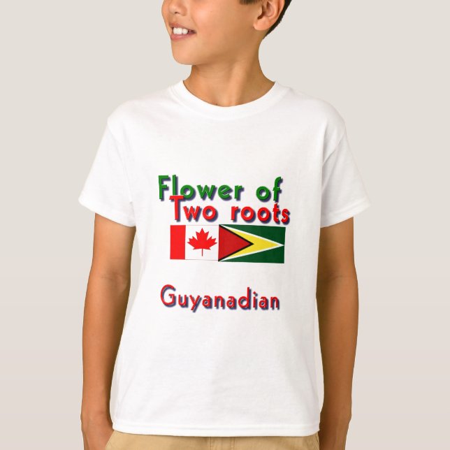 Camiseta Flor de duas raízes guianense-canadense (Frente)