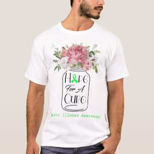 Camiseta Flor de Esperança por uma Cura Conscientização de