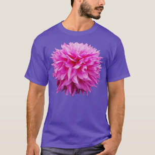 Camiseta Flor De Foto Floral De Cutout Rosa Pom Flor
