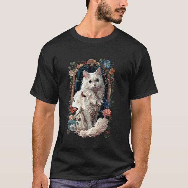 Camiseta Flor de Gato Angorá Turco (Frente)