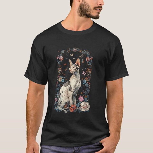 Camiseta Flor de Gato Cornish Rex (Frente)