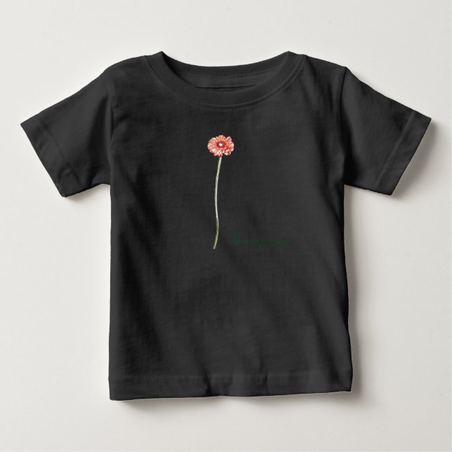 Camiseta Flor de Gerbera Vermelha clara (Frente)