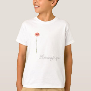 Camiseta Flor de Gerbera Vermelho Pálido