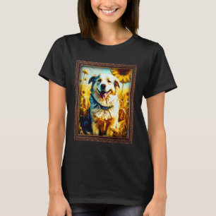 Camiseta Flor de girassol M, pintura em pastor da Ásia Cent