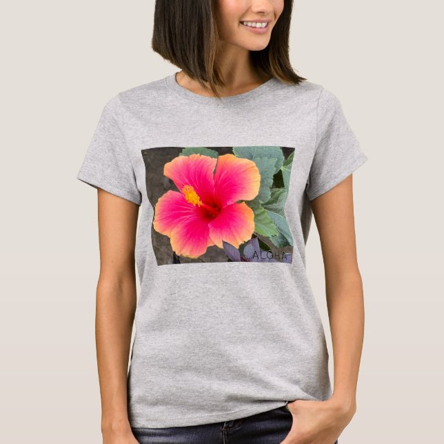 Camiseta Flor de Hibisco Aloha (Frente)