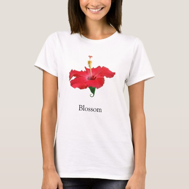 Camiseta Flor de Hibisco Vermelho Tropical (Frente)