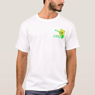 Camiseta Flor de Hibiscus Ilha do Havaí Verde