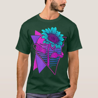 Camiseta Flor de Jardim Arte Retroativa Synthwave Vaporwave