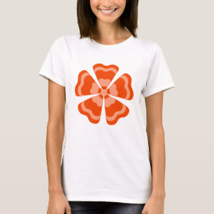 Camiseta Flor de Laranja Estilizada em Estilo Retrô