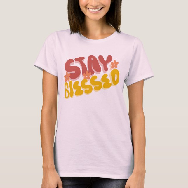 Camiseta Flor de Letra da Mão Abençoada Groovy (Frente)