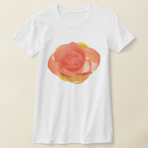 Camiseta Flor de Lírio de Água Pêssego Realista