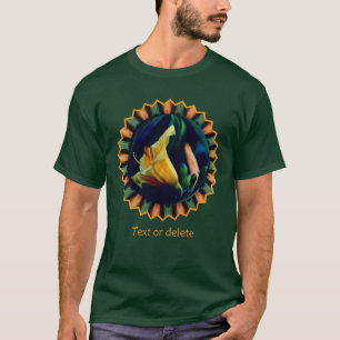 Camiseta Flor de Lírio Laranja Abstrata Personalizada 