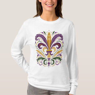 Camiseta Flor de lis, de cor verde, amarela
