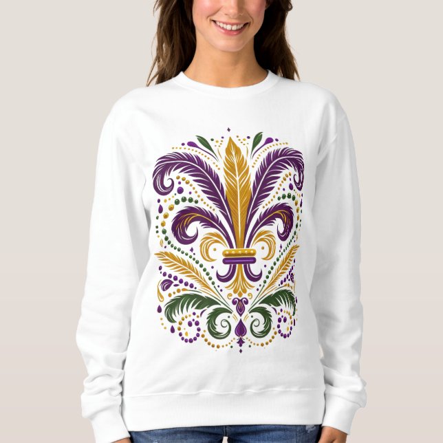 Camiseta Flor de lis, de cor verde, amarela (Frente)