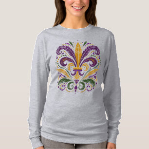 Camiseta Flor de lis, de cor verde, amarela