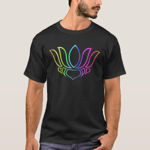Camiseta Flor de Lótus Arco-íris Yoga Namaste Meditação Mul