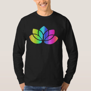 Camiseta Flor de Lótus Arco-íris Yoga Namaste Meditação Mul
