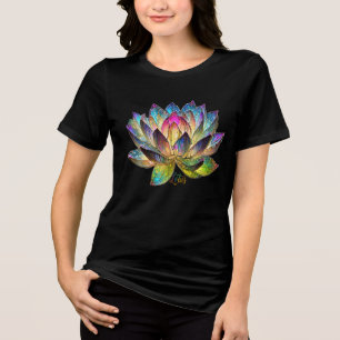 Camiseta Flor de Lótus Colorida em Vidro Pintado