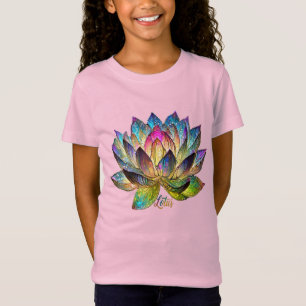 Camiseta Flor de Lótus Colorida em Vitral