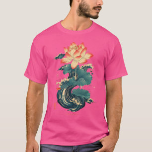 Camiseta Flor De Lotus Coreano Com Grunge Estético, Retro K
