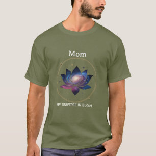 Camiseta Flor de Lótus Cósmica Mãe em Flor