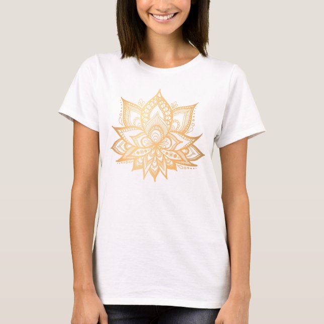 Camiseta Flor de Lotus Dourada (Frente)