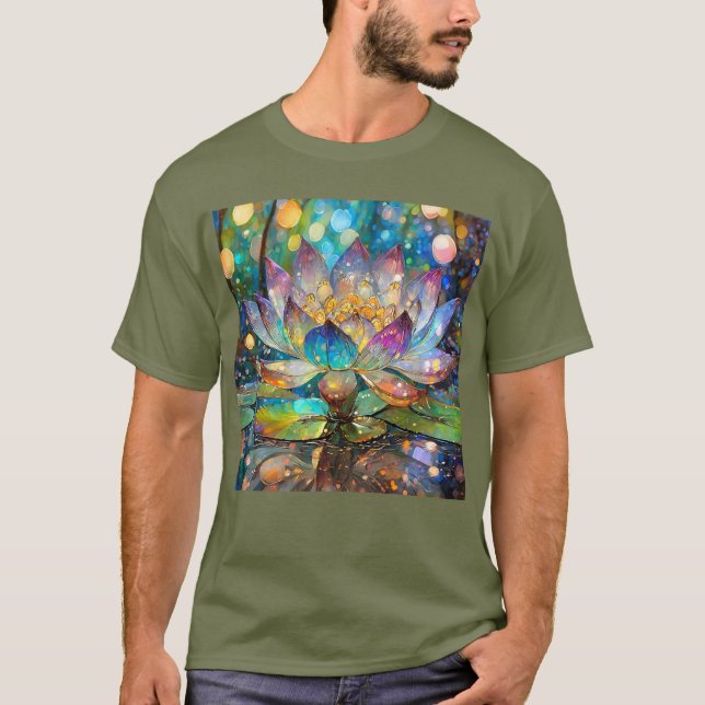 Camiseta Flor de Lótus Iluminada em Flor (Frente)