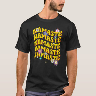 Camiseta Flor de Lótus Namaste Yoga Meditação Retro 1