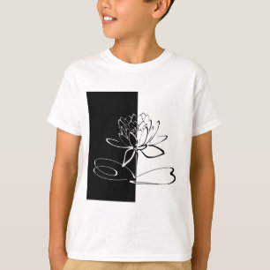 Camiseta Flor de Lótus Preta e Branca Yin Yang