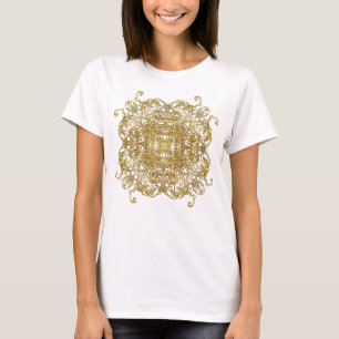 Camiseta Flor de mandala de ouro espumante