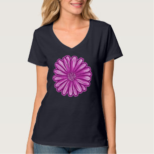 Camiseta Flor de Margarida Africana, Ilustração Realista